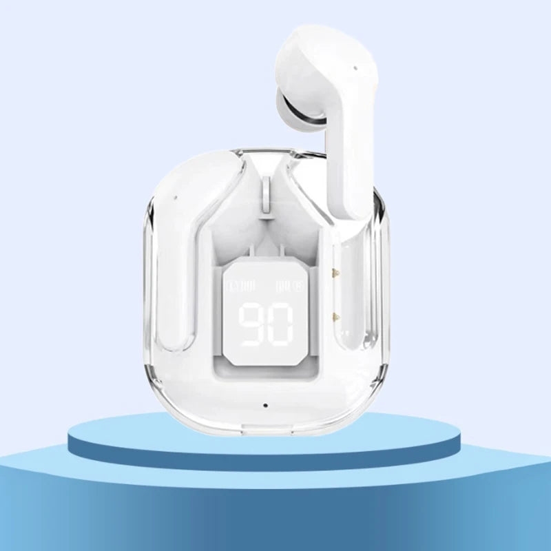 Wireless Earphones Transparent Bluetooth In Ear Headset ENC Sports Headphones LED Power Digital Display Stereo Sound Earbuds