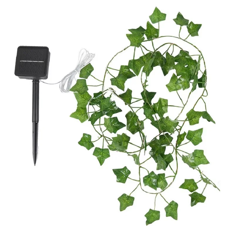 Floral Green Leaf String Lights Artificial Vine Fairy Lights Solar Lights Garland Lights for Home Decoration Christmas Lights