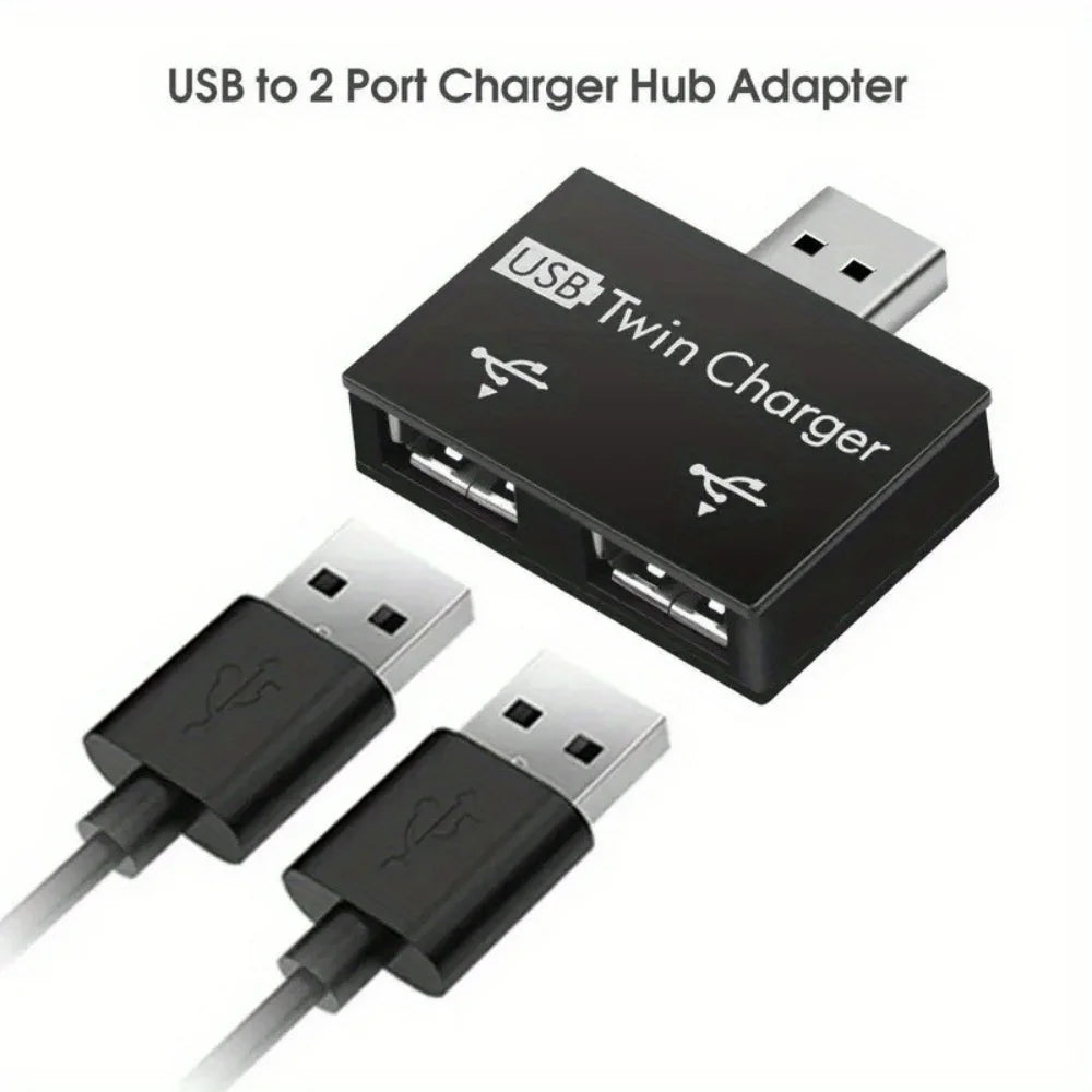 USB To 2 Ports Charger Hub Adapter 1 Male To 2 Ports Female USB2.0 Splitter USB Hub Adapter Converter For Mobile Phones Laptop