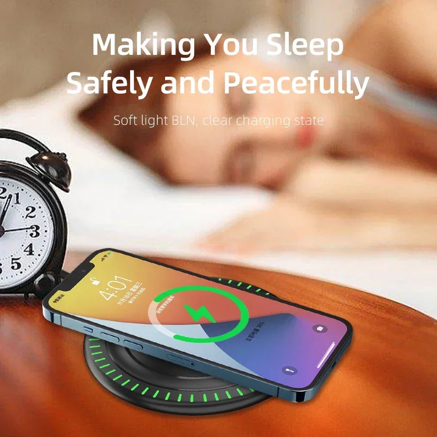 2 in 1 Phone Wireless Charging Dock Station Fast Wireless Charger Pad For iPhone 12-16 X Pro XS Max Samsung Xiaomi Huawei