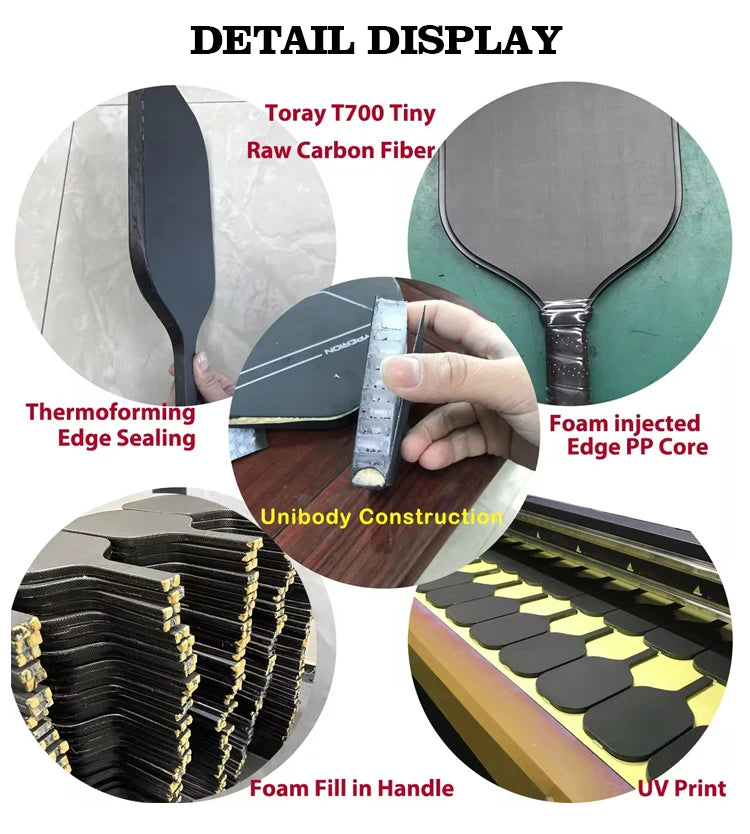 Boomstik clone widebody Elongated EVA Power Surrounding Foam  Epp Core Carbon Fiber Pickleball Paddle
