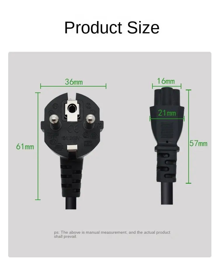 EU Plug Power Supply Cable IEC320 C5 1.5m 1.2m European AC Power Extension Cable For Dell Lenovo Asus Notebook Laptop Charger