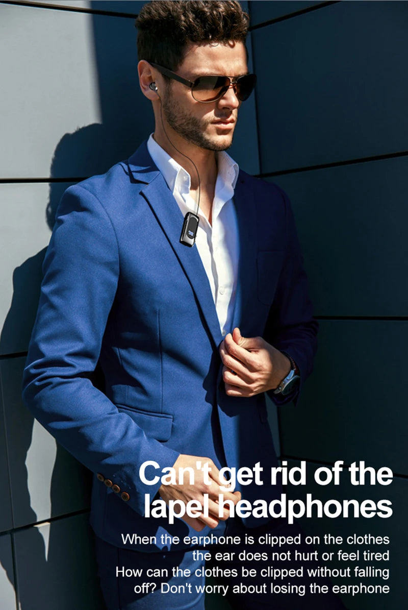 New K88 Lavalier Business Headset Bluetooth 5.4 Bass Earphone Call Vibration Reminder+Voice Number Reporting Wireless Headphone