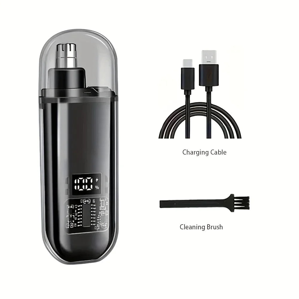 USB Rechargeable Nose & Ear Hair Trimmer for Men, Portable Mini Compact Design with Fast Charge, Electric Grooming Kit