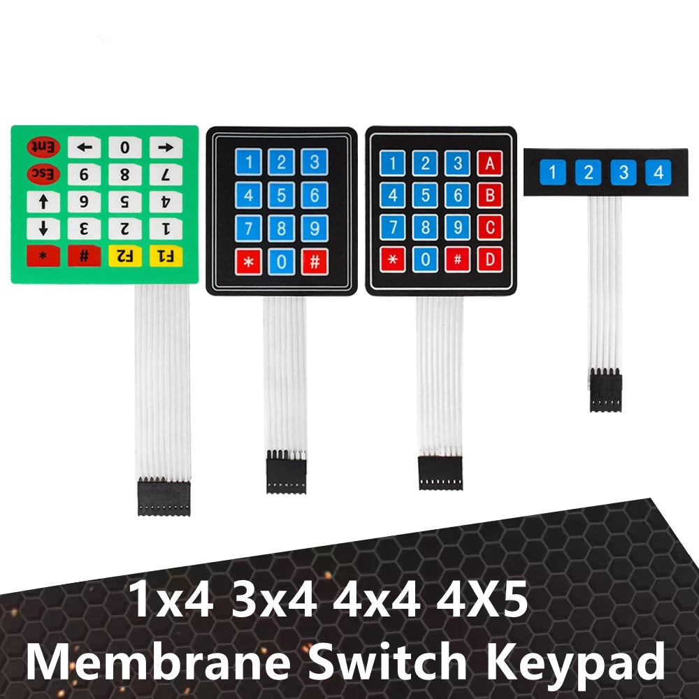 1 x 4 3X4 4*4 Matrix Array Matrix keyboard 4 12 16 20 Key 1x4 3x4 4x4 4*5 Membrane Switch Keypad for arduino smart car