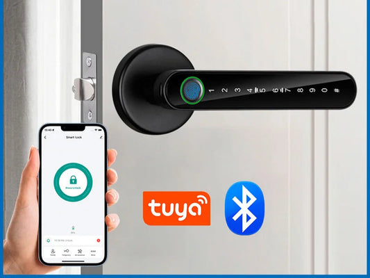 KERUI Fingerprint Door Lock  Tuya Smart /Smart Life Electronic Door Lock with Fingerprint/Password/Key/Tuya APP/Card Unlock