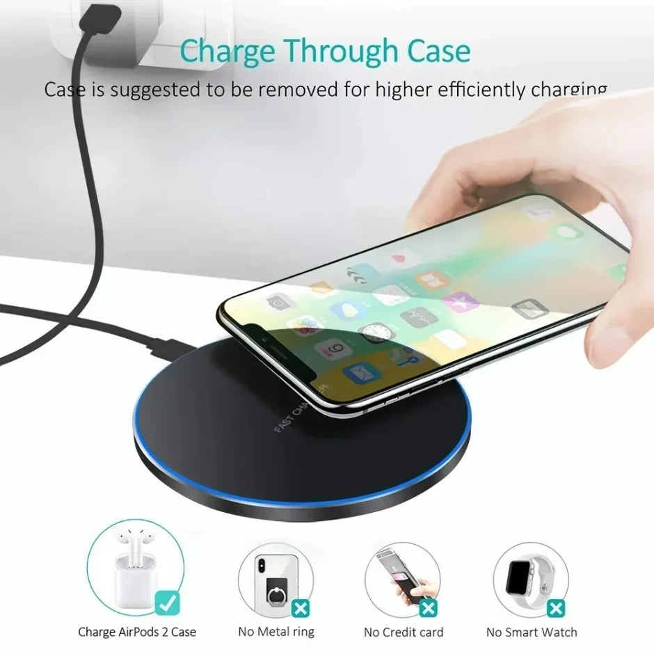 2 in 1 Phone Wireless Charging Dock Station Fast Wireless Charger Pad For iPhone 12-16 X Pro XS Max Samsung Xiaomi Huawei