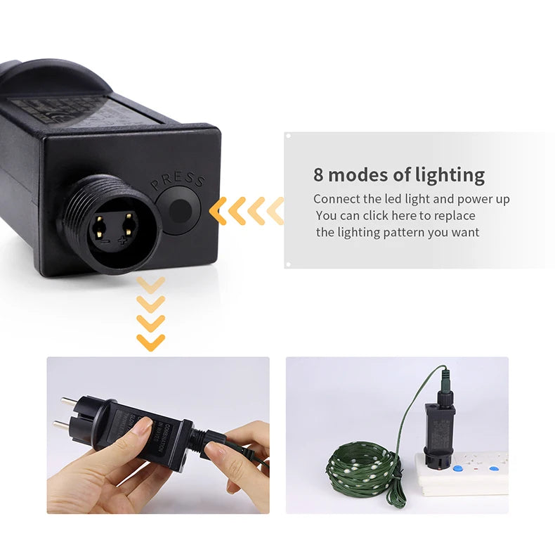 30M 20M 50M 10M 100M LED String Light 24V RGB Warm White Waterproof Outdoor Garland Christmas Decoration Garden Xmas Lights