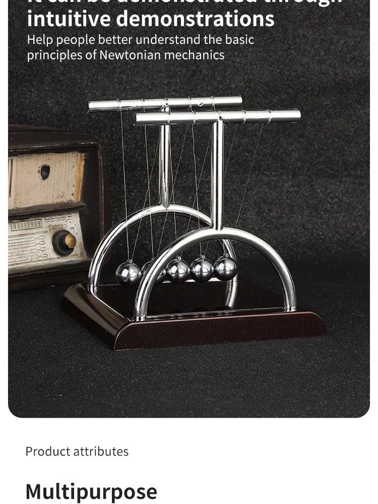 Newton Pendulum Balance Balls: Stylish Desk Decor & Educational Dynamics Toy for Office & Home