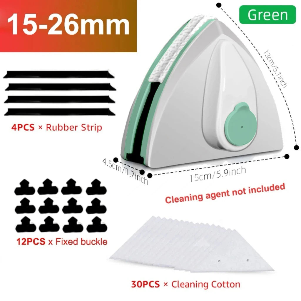 2024 New Magnetic Glass Window Cleaning Tool Water Discharge Double-layer Wiper Household Special Magnetic Window Cleaner