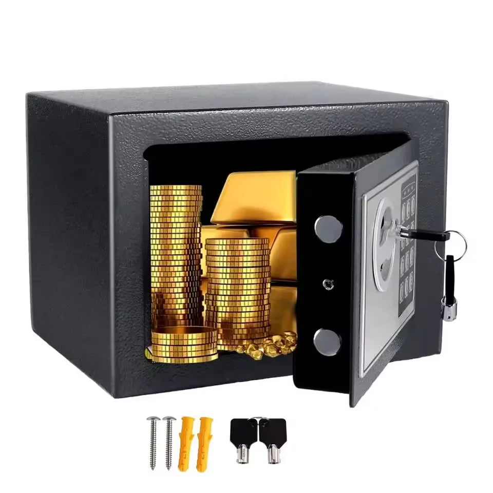 2025 NEW Electronic Digital Keypad Lock Safe Security Box All Steel for Home Office Password and Key Unlock Safe and Compact