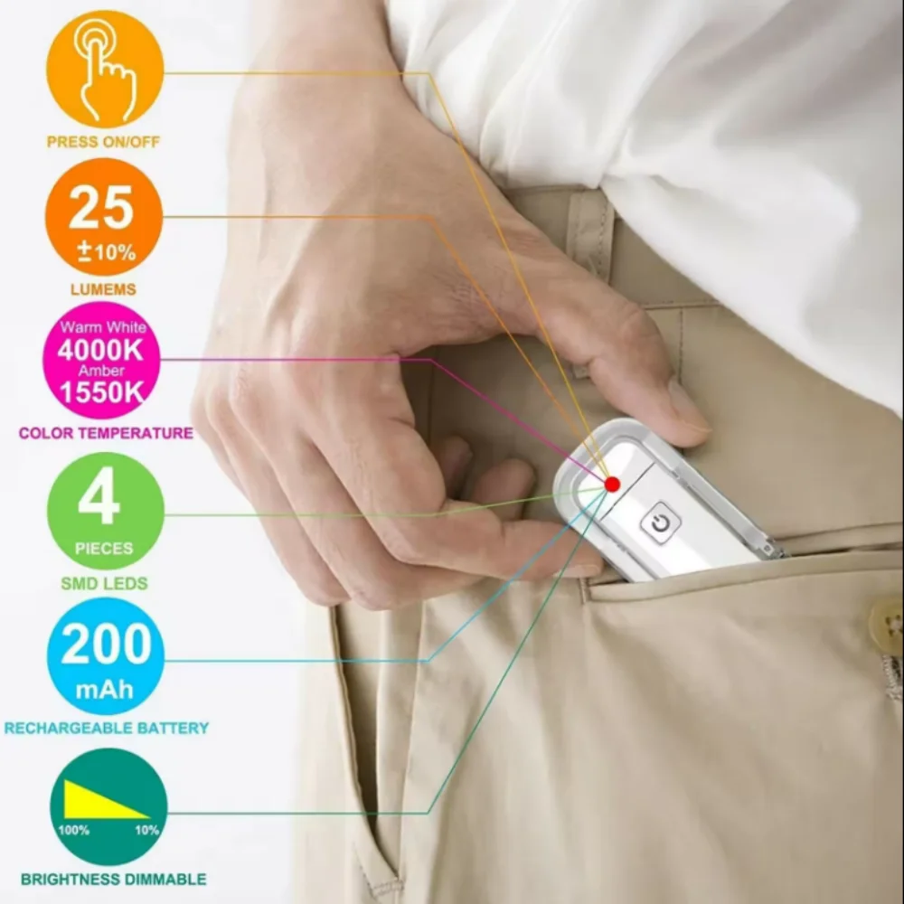 Portable Rechargeable Book Lamp 3 Brightness Levels Flexible Clip On Book Lights LED Desk Reading Light for Kids Bookmark Lamp