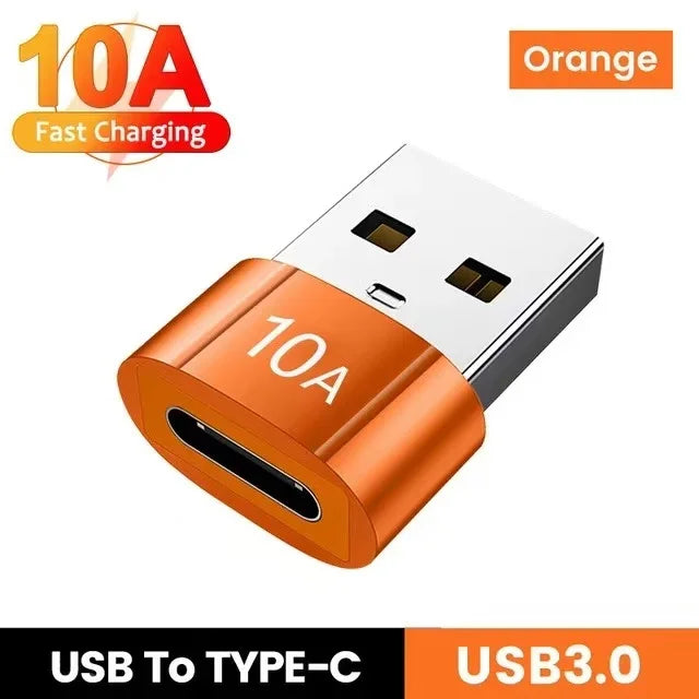 USB To Type-C Adapter 10A OTG USB 3.0 Type C Male To USB Female Converter Fast Charging Data Transfer For Macbook iphone Samsung