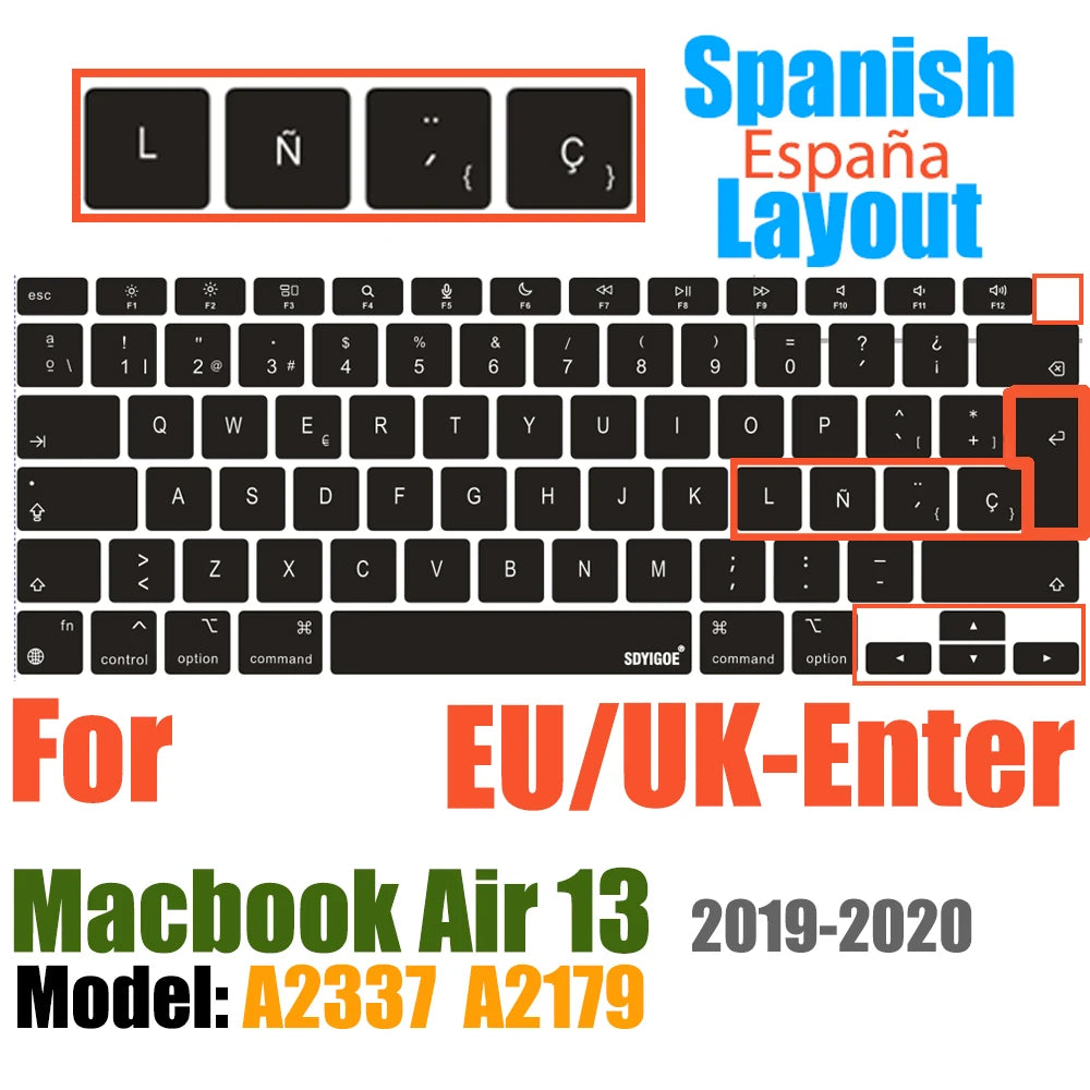 Keyboard Cover For MacBook Air 13 inch 2022 2021 2020 Release A2337 M1 A2179 with Touch ID Waterproof Protective Silicone Skin