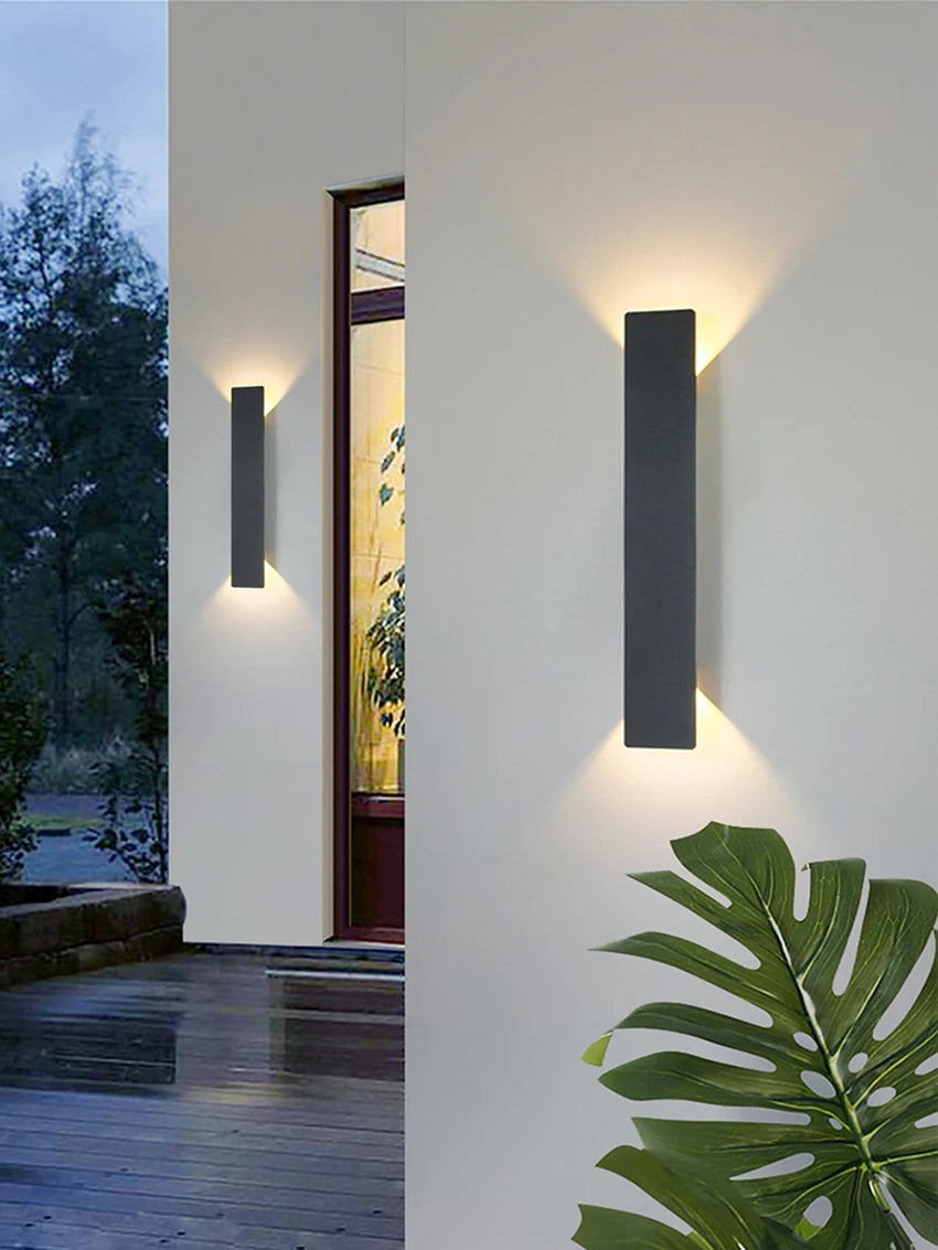 Outdoor Waterproof Wall Lamp Modern LED Lamp Black White Aluminum Up Lower Light Wall Lamps Waterproof IP65 110V 220V Fixtures