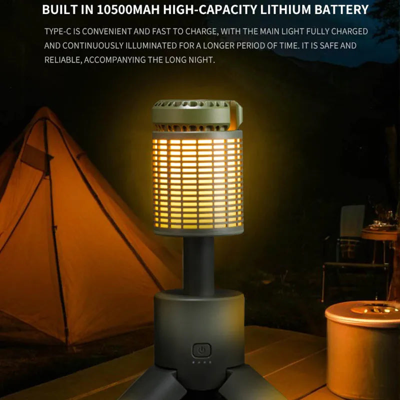 Folding Camping Light Portable Telescopic Lanterns Built-in 10000mAh Outdoor Waterproof Magnetic Lamp With Triangle Stand Base