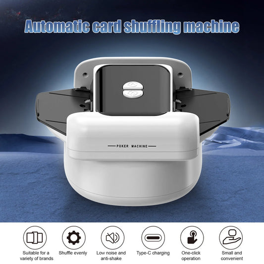 Automatic Card Shuffler 2 Deck Electric Casino Card Shuffler Rechargeable Cordless Poker Machine Card Dealer Machine Type-C Port