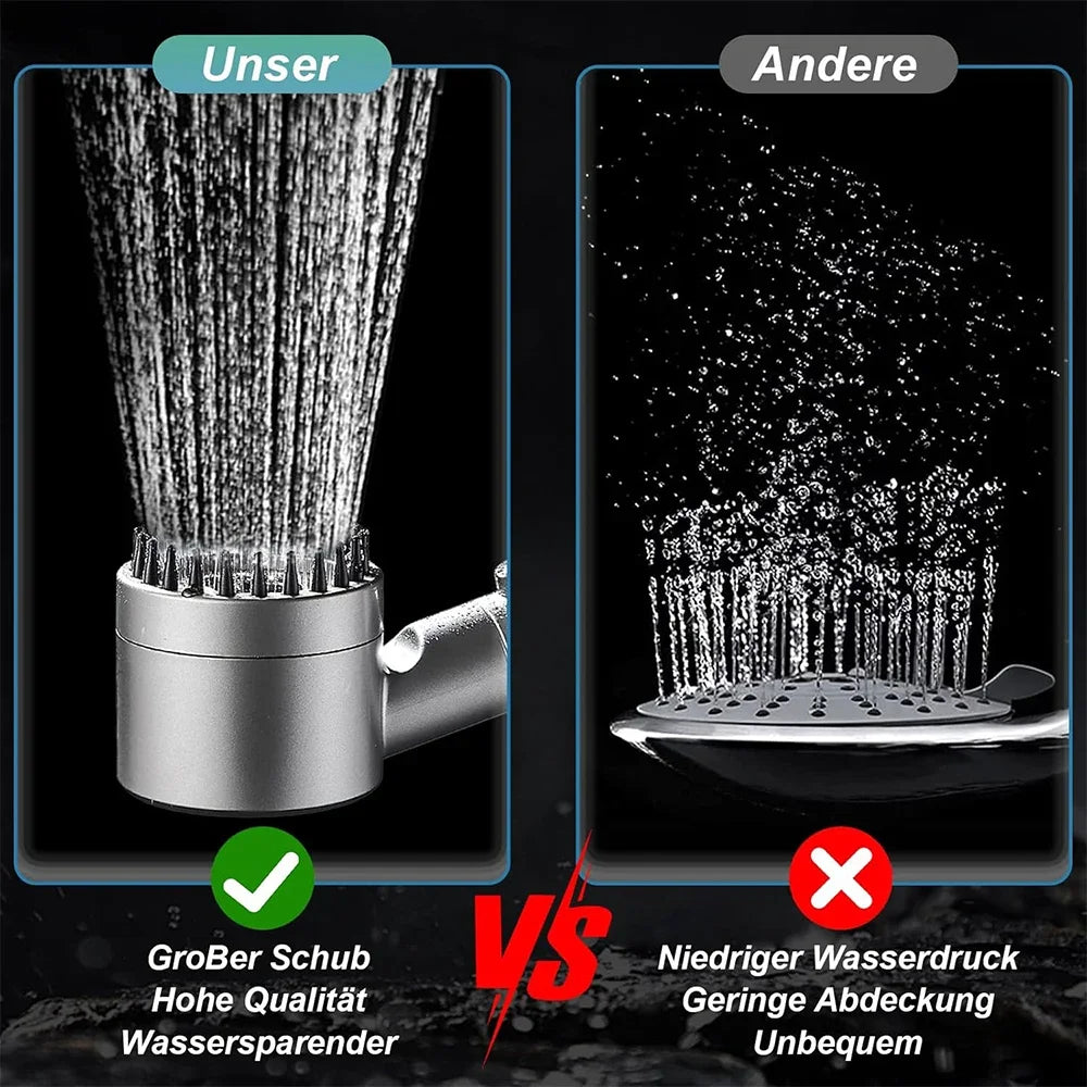 3 Modes High Pressure Water Saving Filter Powerful Shower Head Massage Spa Handheld Showerhead with ON/OFF Switch for Bathroom