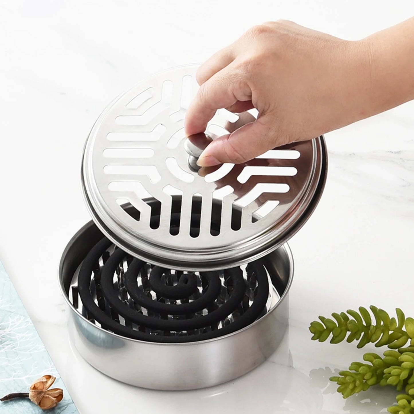 New Mosquito Coil Holder Mosquito Coil Box With Cover Mosquito Coil Tray Nail Tooth Mosquito Coil Holder Household Ash Tray