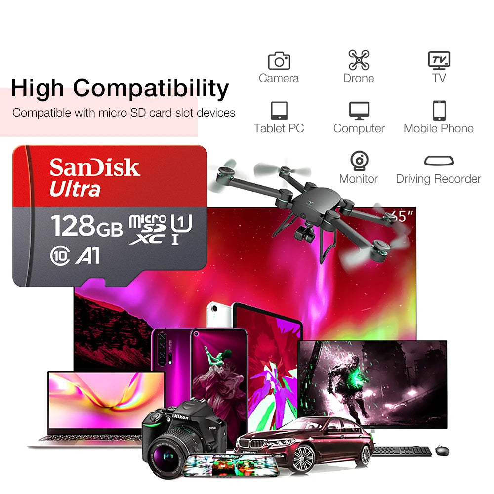 100% Original Sandisk Micro SD Card 64GB Class10 Flash TF Card 64GB Memory Card 64gb memoria disk for samrtphone and table PC