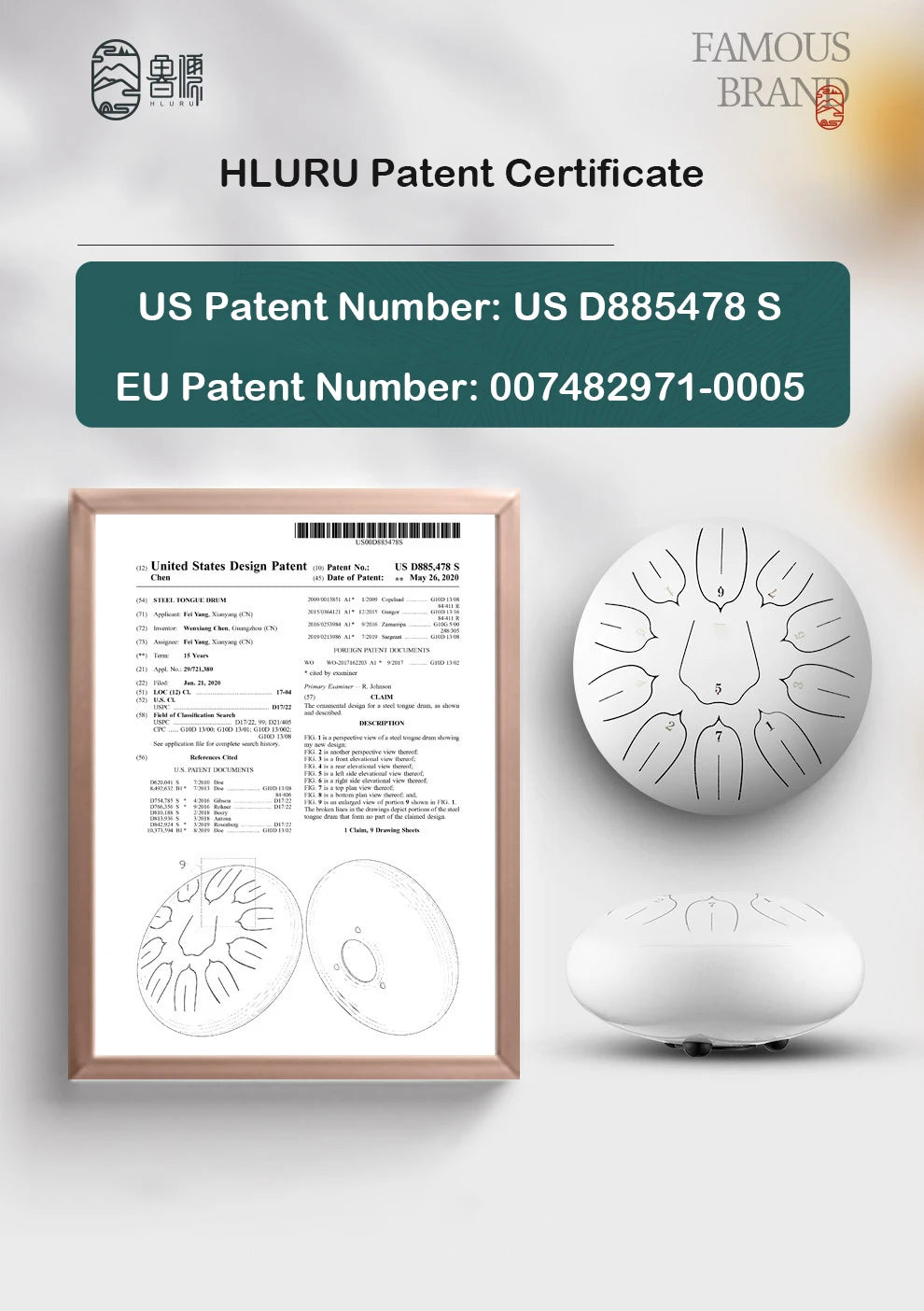 Hluru Music Drum 13 Inch 15 Notes Glucophone Steel Tongue Drum 15 Notes D Tone Ethereal Drum  Percussion Musical Instruments