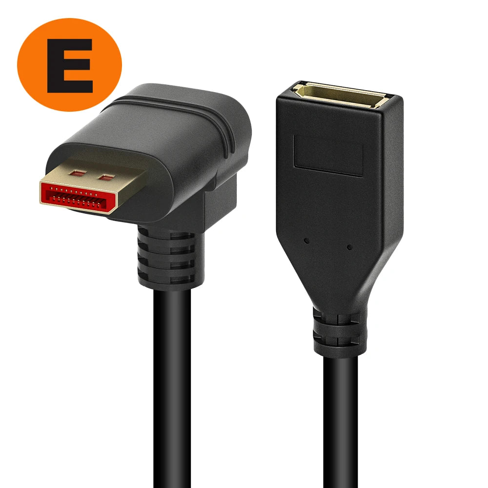 90 Degreen DisplayPort cable adapter Right Left angle Displayport adapter converter DisplayPort 1.4 adapter 4K 144Hz DP adapter