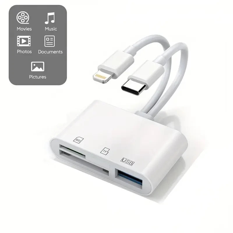 For Android Apple Card Reader SD USB Mobile Phone Transfer OTG Type-C Card Reader Multi-in-One and Card Reader Portable