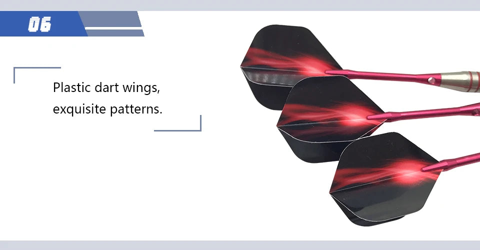 3pcs/1set Of 24g Stainless Steel Dart Needle Anti-fall Fine Aluminum Rod Red Aurora Wing Adult Training Entertainment Games