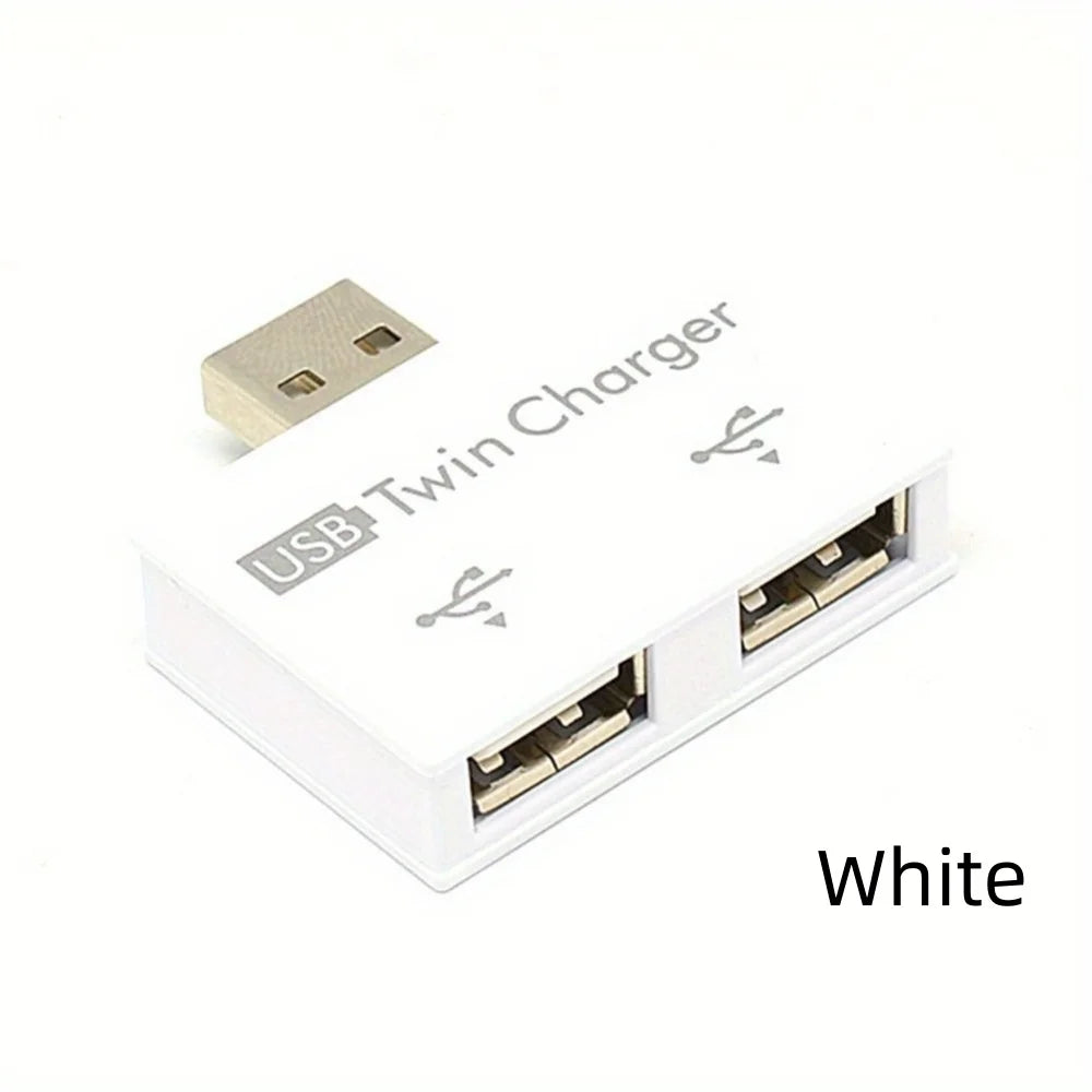 USB To 2 Ports Charger Hub Adapter 1 Male To 2 Ports Female USB2.0 Splitter USB Hub Adapter Converter For Mobile Phones Laptop