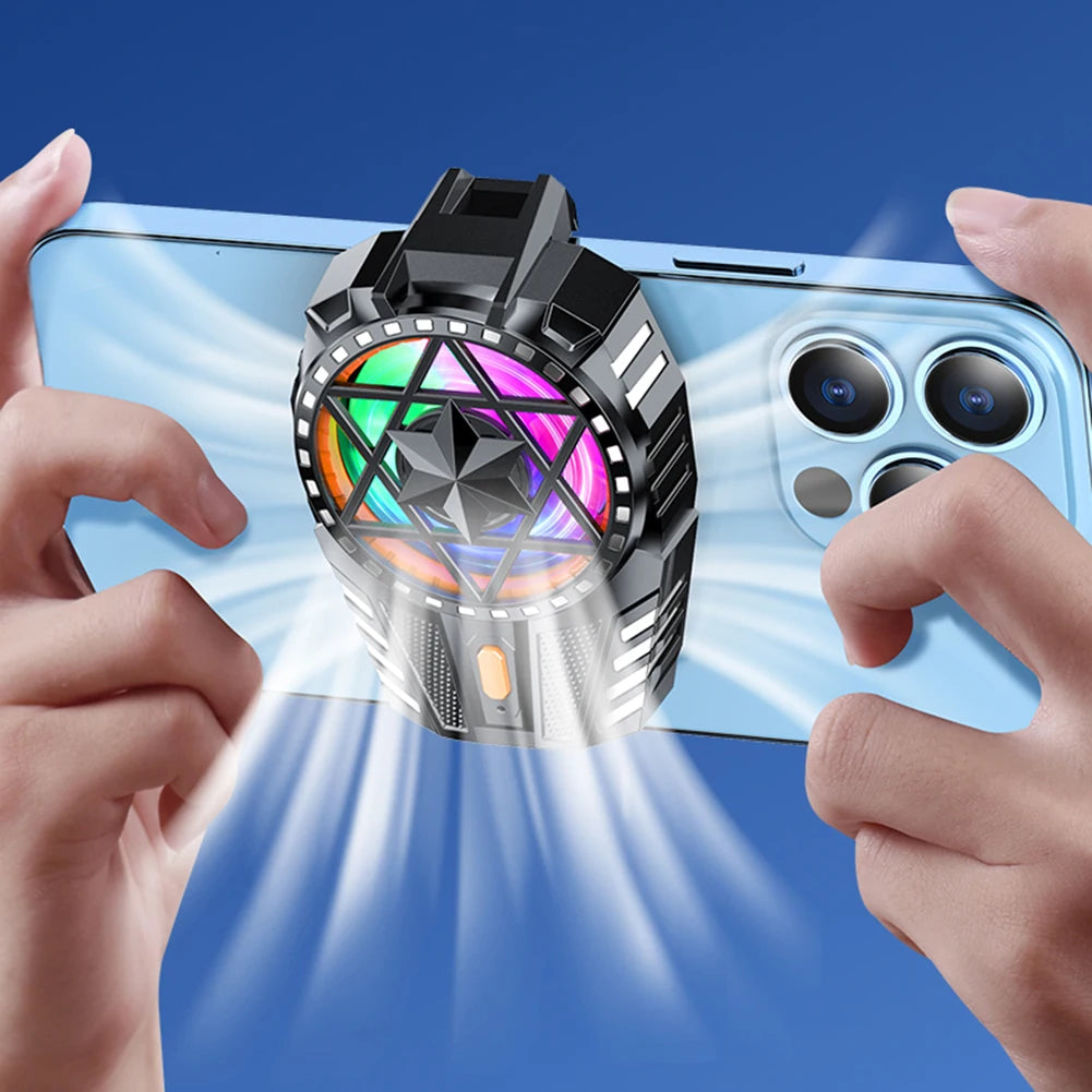 Portable Cooler For Mobile Phone Radiator Cooling Fan For Mobile Phone Fan Cell Cooling Plate Phone Cooler with RGB Light