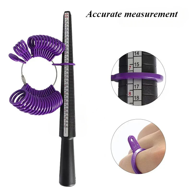 1Pc Professional Jewelry Tools Ring Mandrel Stick Finger Gauge Ring Sizer Measuring UK/US/EU/№ Size for DIY Jewelry Size ToolS