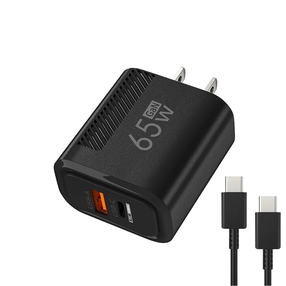 USB C GaN Charger 65W QC3.0 Fast Charging Phone Charger Adapter For iPhone Samsung Xiaomi Quick Charging EU/US Plug Wall Charger