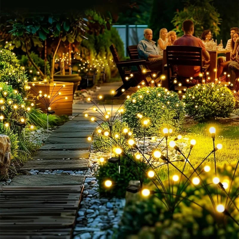 Outdoor LED Solar Lights Waterproof Starburst Solar Firefly Lights Lawn Lamp Garden Lamp for Path Landscape Decorative