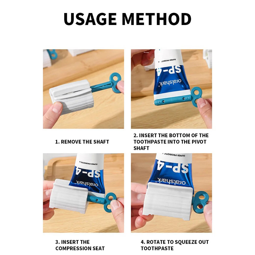 JJYY Home Plastic Toothpaste Tube Squeezer Easy Dispenser Rolling Holder Bathroom Supply Tooth Cleaning Accessories