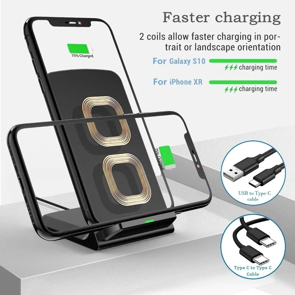 Wireless Charger Stand Pad For iPhone 16 15 14 13 12 Pro X XS Max XR 8 Samsung Xiaomi Induction Fast Charging Dock Station