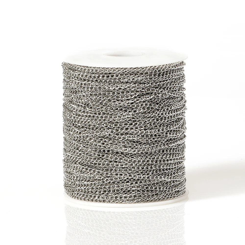 10meter/roll Stainless Steel Chain Basic Bluk Chains For DIY Jewelry Making