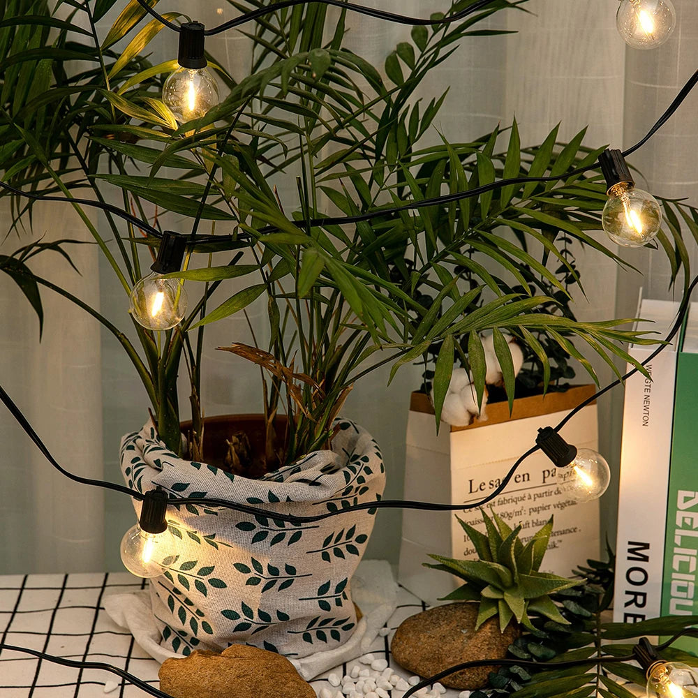 String Lights LED 15 Light Bulbs 10M G40 Globe String Lights Shatterproof Patio Lights for Indoor/Outdoor Commercial Decor Lamp