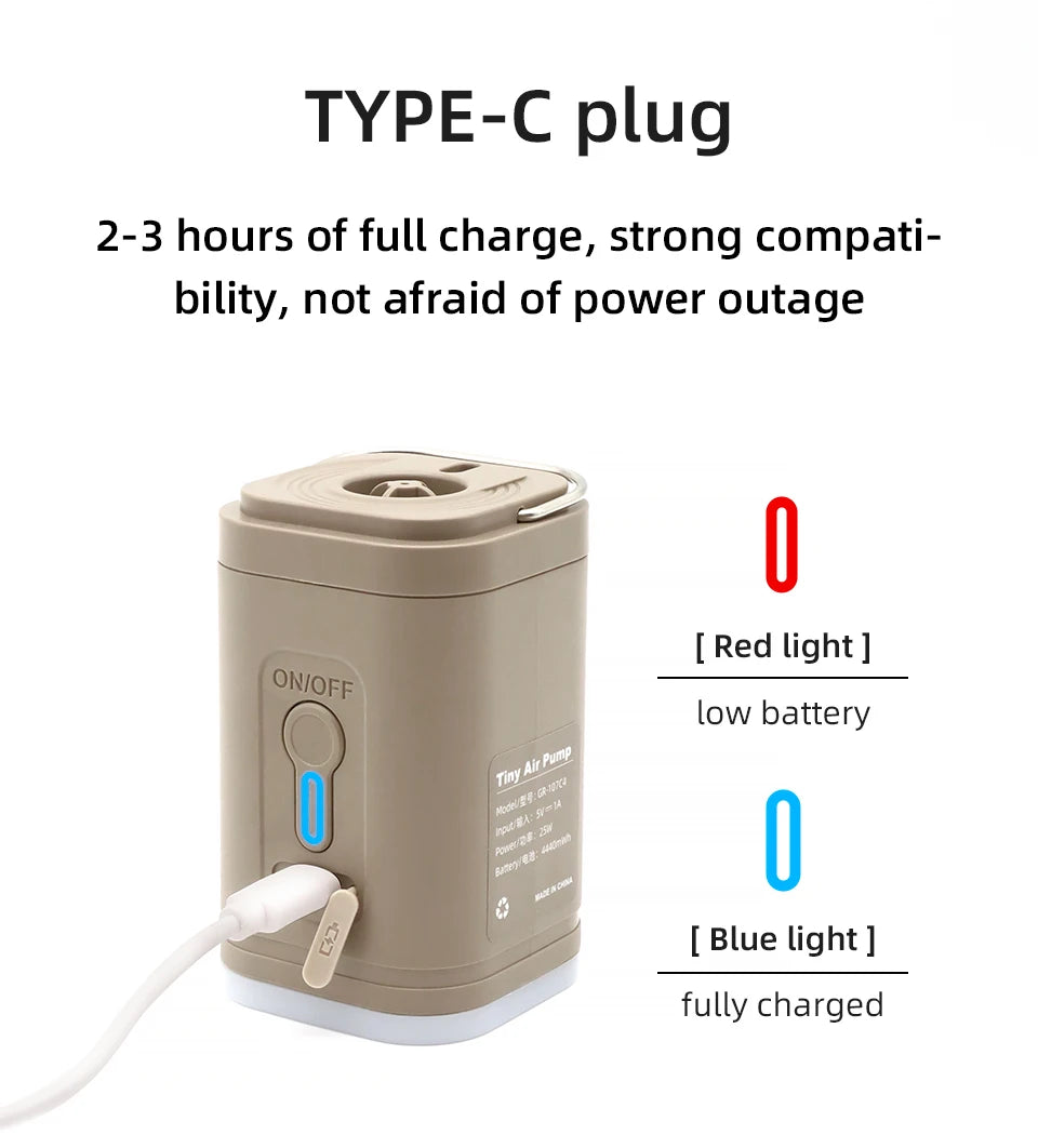 PACOONE Wireless Inflation Pump Portable Outdoor Mini Air Compressor Air Cushion Bed Swim ring Multi function Air Pump