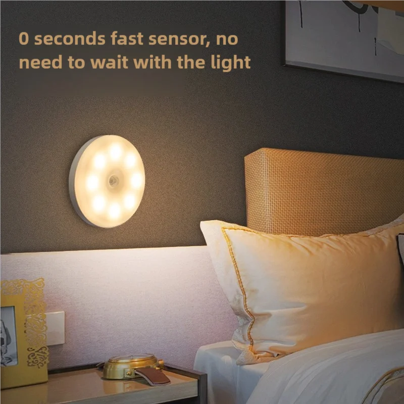 CY-LED night light with motion sensor, USB charging light for kitchen cabinets and ladders, wireless