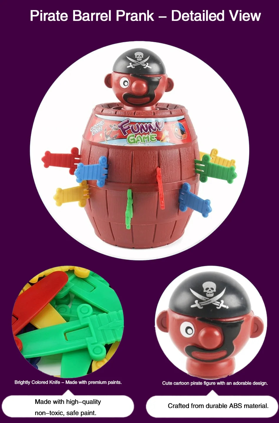 Children's Party Fun Prank Toy Pirate Bucket Toy, Lucky, Jump, Sword, Explosion, Interactive Family Fun Games