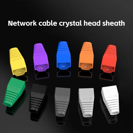 Colorful CAT5E CAT6 RJ45 Ethernet Network Connector Plug Cover Strain Relief Boots Crystal Head Protective Cable Sleeve For 8P8C