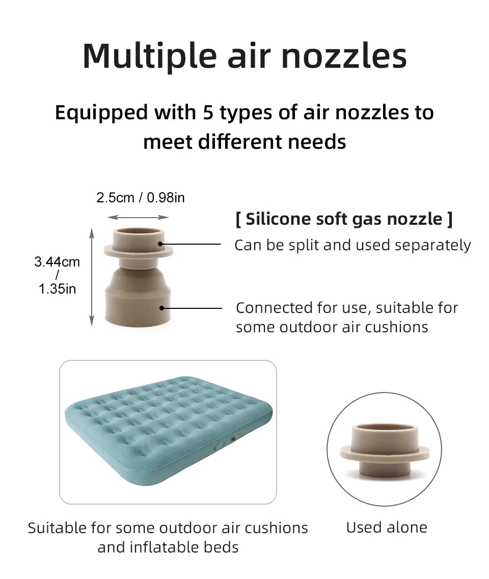 PACOONE Wireless Inflation Pump Portable Outdoor Mini Air Compressor Air Cushion Bed Swim ring Multi function Air Pump