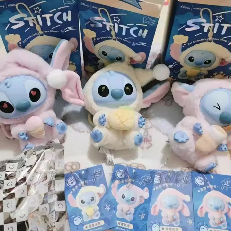 Miniso Stitch Eat Something Before Sleep Disney Blind Box Mystery Bag Vinyl Plush Doll Toys Pendant Surprise The Monsters Gifts