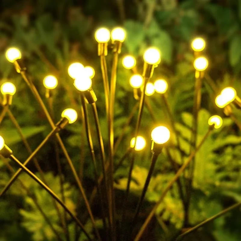 10 LED Outdoor Solar Firefly Lights Warm White RGB IP65 Waterproof Garden Starburst Light for Garden Path Yard Patio Landscape