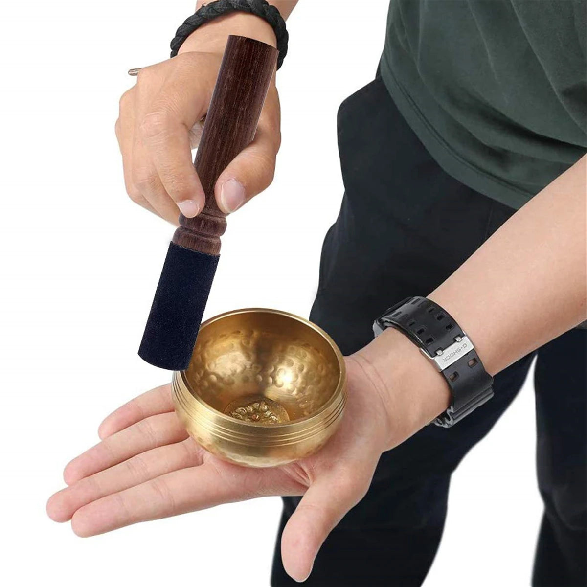 Tibetan Singing Bowl Set Sound Bowl Meditation Bowl Unique Gift Helpful for Meditation Yoga Stress Relief