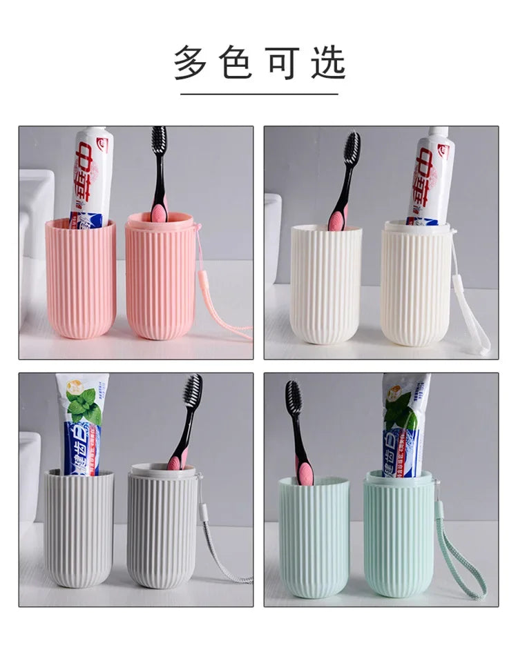 Toothbrush Cup Portable Toothbrush Holder Multifunction Travel Cup Organizer Toothbrush Case and Bathroom School Trip
