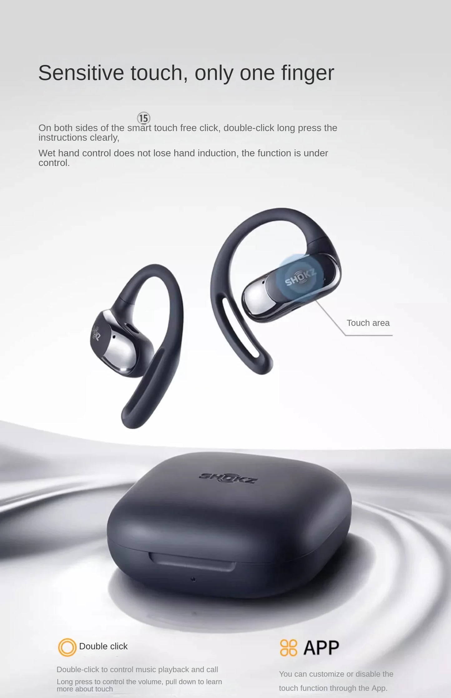 Original SHOKZ T511 OpenFit Air Open Earless Wireless Bluetooth Headphones Sports Headphones HD Call Noise Reduction Support APP