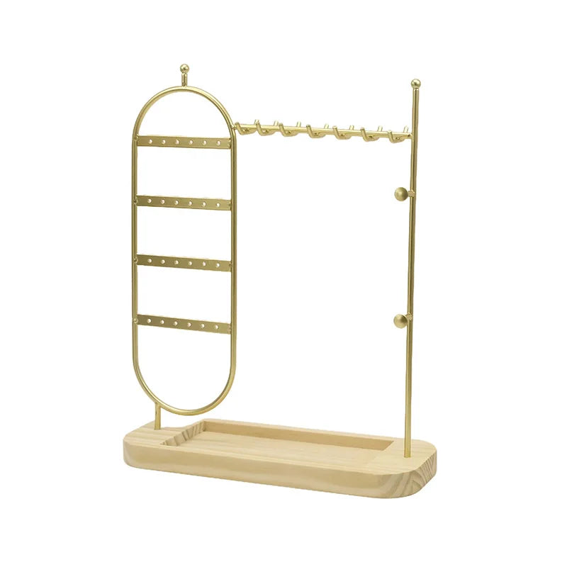 1 desktop solid wood base jewelry rack suitable for organizing and storing watches, earrings, bracelets, necklaces, etc