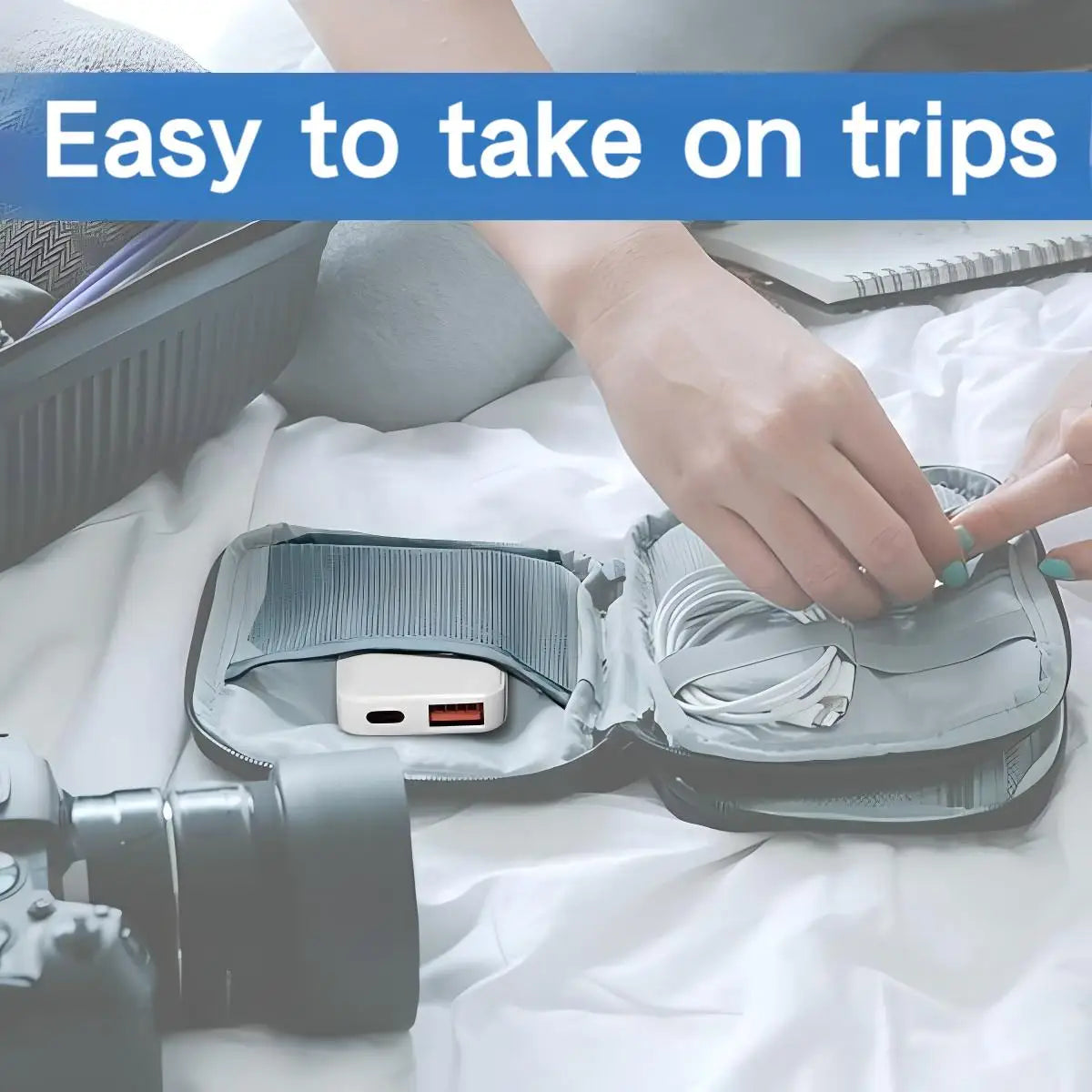 Flat USB C Wall Charger 65W GaN USB-A USB-C Wall Charger Ultra Slim Folding Travel Dual Port USB Wall Charger For Phones Tablets