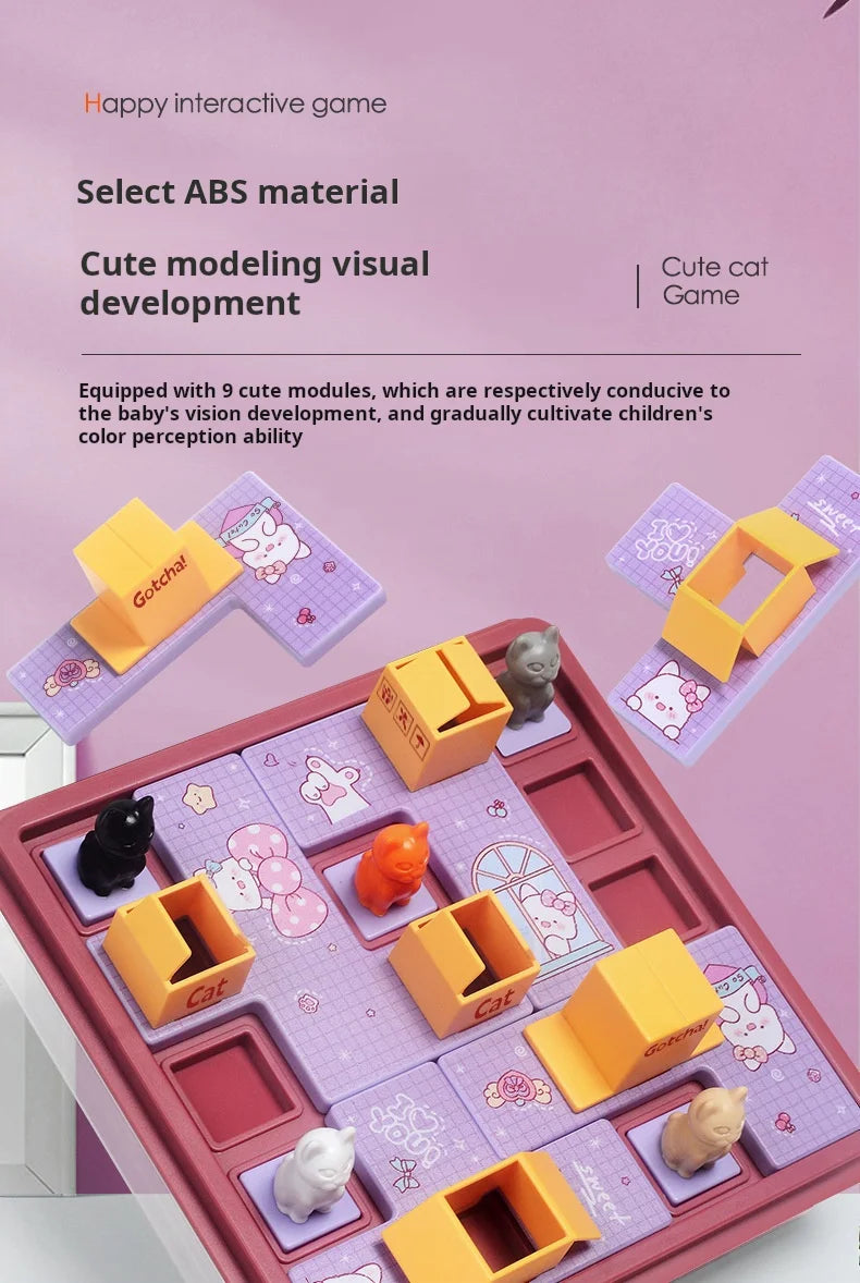 Diy Hide And Seek Cat Puzzle Clearance Clearance Board Game Cat Children Space Planning Logical Thinking Training Puzzle Toy